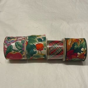 Lot of 4 Vintage Ribbon Spools various brands & sizes
